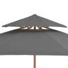 Double Decker Parasol 270 cm - Anthracite Wooden Umbrella