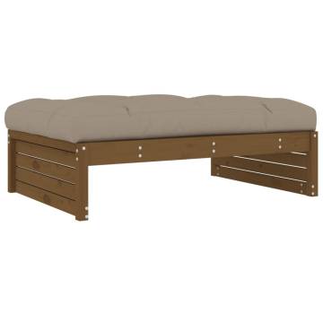 Honey Brown Garden Footstool - Solid Pine Wood (120x80 cm)