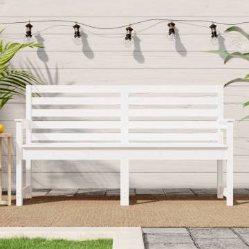 White Garden Bench - Solid Pine 159.5x48x91.5 cm | HipoMarket