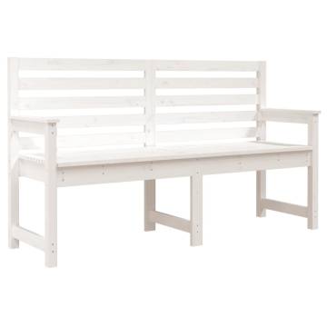 White Garden Bench - Solid Pine 159.5x48x91.5 cm | HipoMarket