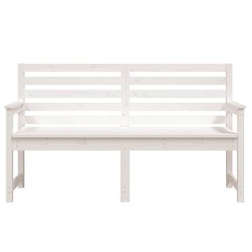 White Garden Bench - Solid Pine 159.5x48x91.5 cm | HipoMarket