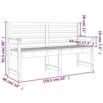 White Garden Bench - Solid Pine 159.5x48x91.5 cm | HipoMarket