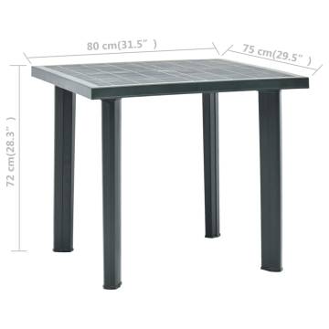 Garden Table Green 80x75x72 cm - Perfect for Outdoor Dining