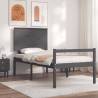 Bed Frame with Headboard Grey 100x200 cm Solid Wood Colour grey Size 100 x 200 cm 