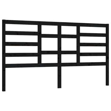 Stylish Black Pine Bed Headboard - 206x4x104 cm | HipoMarket