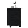 Elegant Black Bedside Cabinet - Solid Pine 40x35x61.5 cm