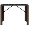 Stylish Bar Table with Glass Top - Brown Poly Rattan 145x80x110 cm