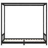 Kids Bed Frame Black 90x200 cm - Solid Pine Wood