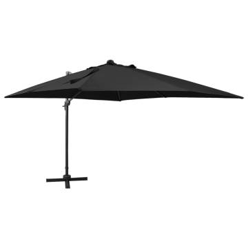 Cantilever Umbrella with LED Lights – 300 cm Black