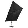 Cantilever Umbrella with LED Lights – 300 cm Black