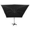 Cantilever Umbrella with LED Lights – 300 cm Black