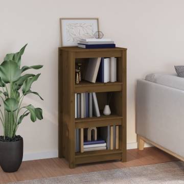 Book Cabinet Honey Brown - Solid Pine Wood, 50x35x97 cm