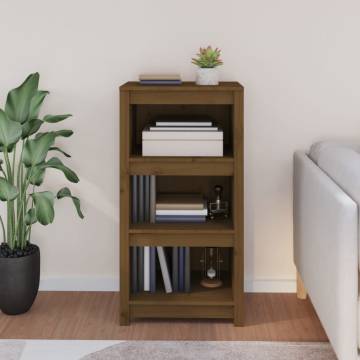 Book Cabinet Honey Brown - Solid Pine Wood, 50x35x97 cm