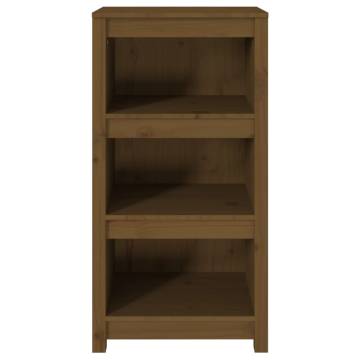 Book Cabinet Honey Brown - Solid Pine Wood, 50x35x97 cm