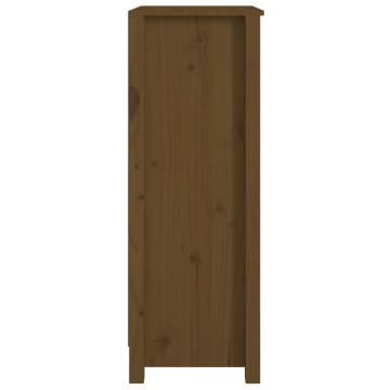 Book Cabinet Honey Brown - Solid Pine Wood, 50x35x97 cm