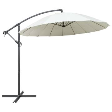 Hanging Parasol White 3 m Aluminium Pole - Shade & UV Protection