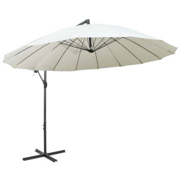 Hanging Parasol White 3 m Aluminium Pole - Shade & UV Protection