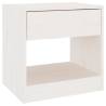 Stylish Bedside Cabinets Set - Solid Pinewood - 2 pcs White