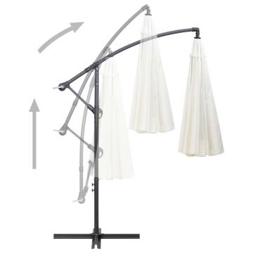 Hanging Parasol White 3 m Aluminium Pole - Shade & UV Protection