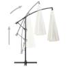 Hanging Parasol White 3 m Aluminium Pole - Shade & UV Protection