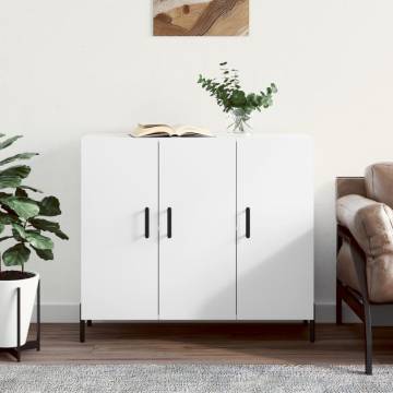 High Gloss White Sideboard | 90x34x80 cm | Durable Design