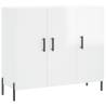 High Gloss White Sideboard | 90x34x80 cm | Durable Design