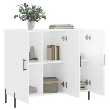 High Gloss White Sideboard | 90x34x80 cm | Durable Design