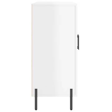 High Gloss White Sideboard | 90x34x80 cm | Durable Design