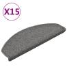 Carpet Stair Treads 15 pcs Dark Grey - Slip Resistant & Washable