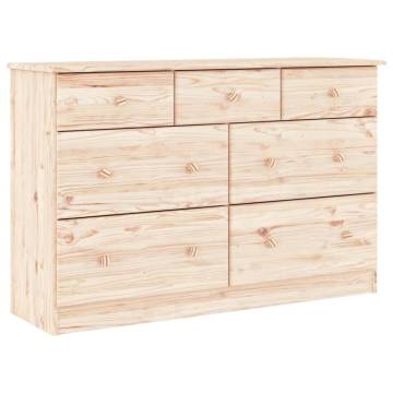 Chest of Drawers ALTA - Solid Pine Wood Storage 112x35x73 cm