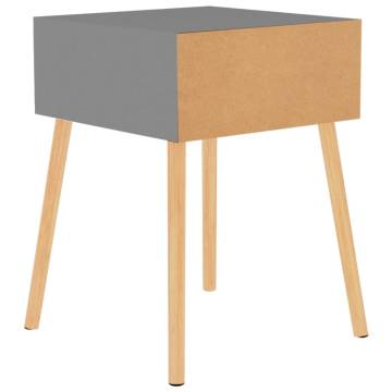 Stylish Grey Bedside Cabinets - 2 pcs Engineered Wood | HipoMarket