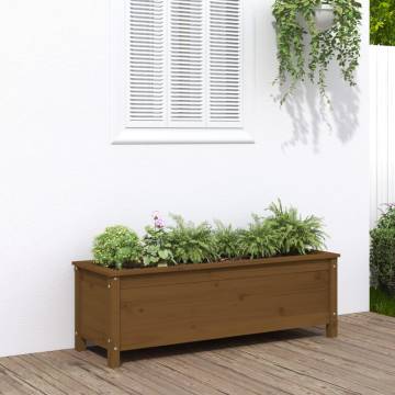 Garden Raised Bed Honey Brown 119.5x40x39 cm - Solid Pine