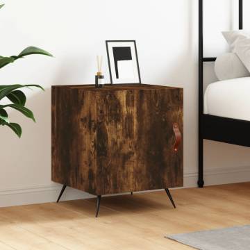 Bedside Cabinet Smoked Oak 40x40x50 cm - Modern Storage