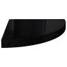 Floating Corner Shelves 4 pcs - High Gloss Black MDF | HipoMarket UK