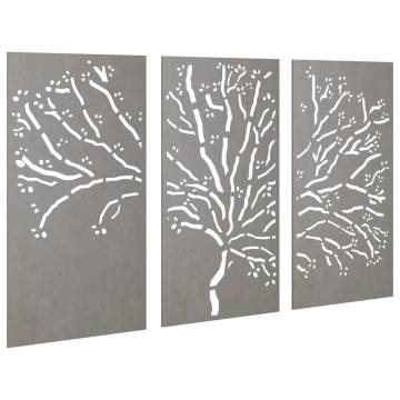 Corten Steel Tree Wall Decorations - 3 pcs | Hipomarket