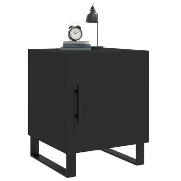 Black Bedside Cabinet 40x40x50 cm - Modern Engineered Wood