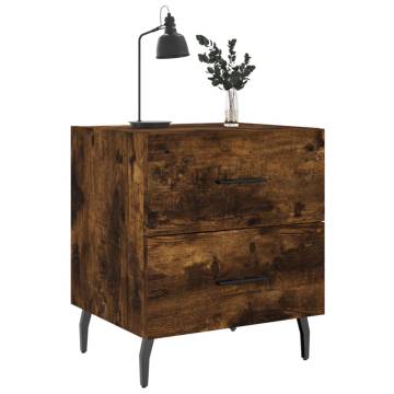 Stylish Smoked Oak Bedside Cabinets - Set of 2 | Hipo Market