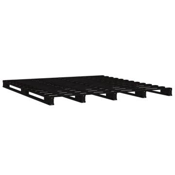 Modern Pallet Bed Black 135x190 cm Double Wood - Hipomarket