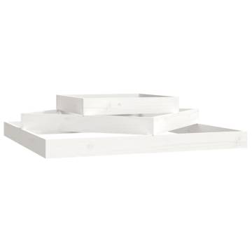 Planter White 112x112x27 cm - Solid Wood Pine | HipoMarket