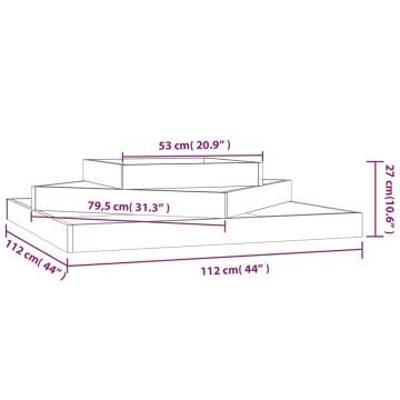 Planter White 112x112x27 cm - Solid Wood Pine | HipoMarket