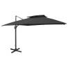 Cantilever Umbrella with Double Top 300x300 cm Black Colour black Size 300 x 300 cm Quantity in Package 1 