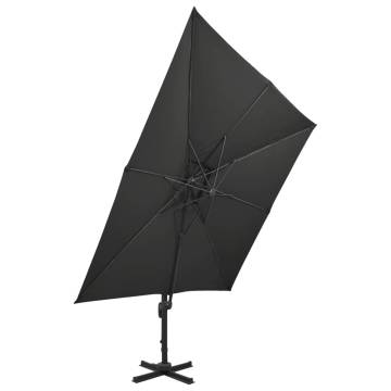 Cantilever Umbrella with Double Top - 300x300 cm Black