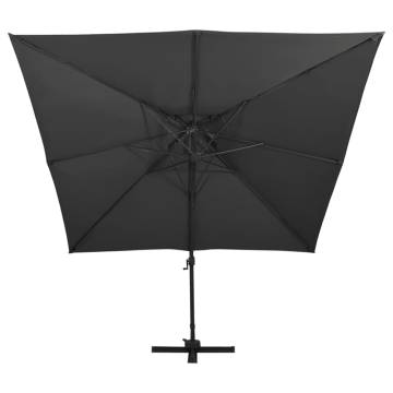 Cantilever Umbrella with Double Top - 300x300 cm Black