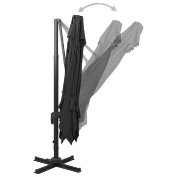 Cantilever Umbrella with Double Top - 300x300 cm Black