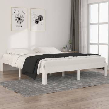 Stylish White Pine Bed Frame 160x200 cm | HipoMarket