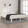 Bed Frame White Solid Wood Pine 160x200 cm Colour white Size 160 x 200 cm 