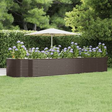 Garden Raised Bed Brown 447x140x68 cm | Durable Steel Planter