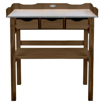 Esschert Design Potting Table with Drawers - Brown