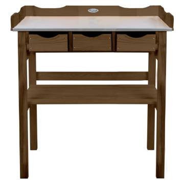 Esschert Design Potting Table with Drawers - Brown