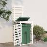 Wheelie Bin Storage White - Solid Wood Pine 84x90x128.5 cm